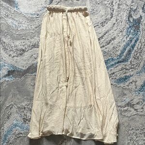 Elegant Silk inside Earthbound Cream Maxi Skirt